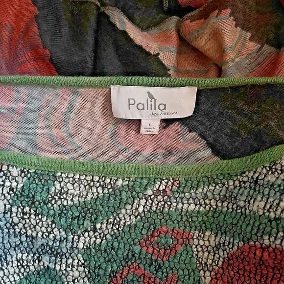 Palila San Francisco Unique Vibrant Art to Wear Tunic Textured Shark Bite‎ Hem L - Picture 6 of 7